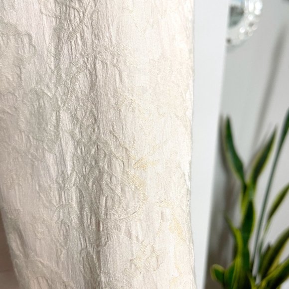 Darling jeweled collar dress tan damask retro style pockets - size large - Picture 9 of 11